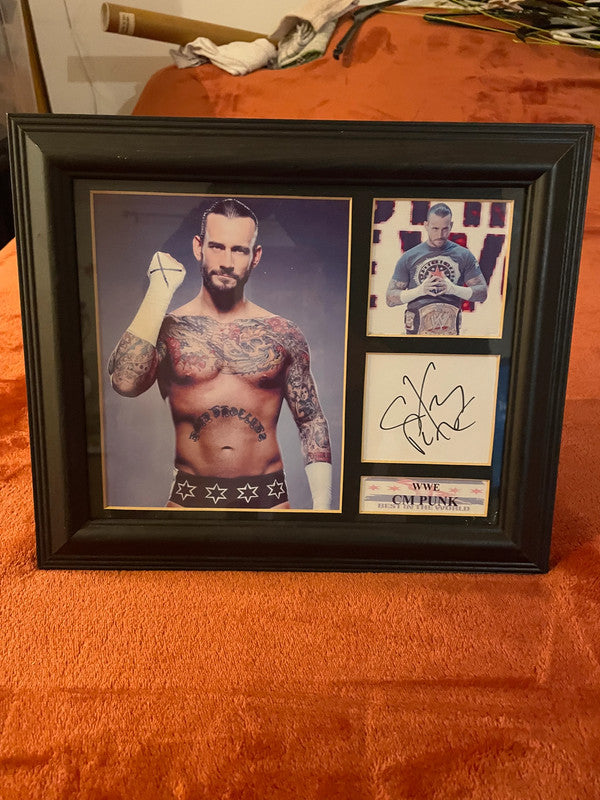 Cadre dédicace CM Punk WWE Superstar catch