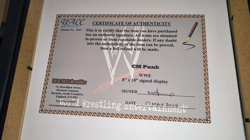 Cadre dédicace CM Punk WWE Superstar catch