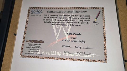 Cadre dédicace CM Punk WWE Superstar catch